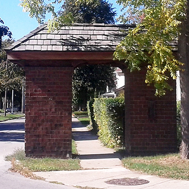 image of the north side of the brick archways